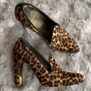 Stuart Weitzman Leopard Calf Hair Heels